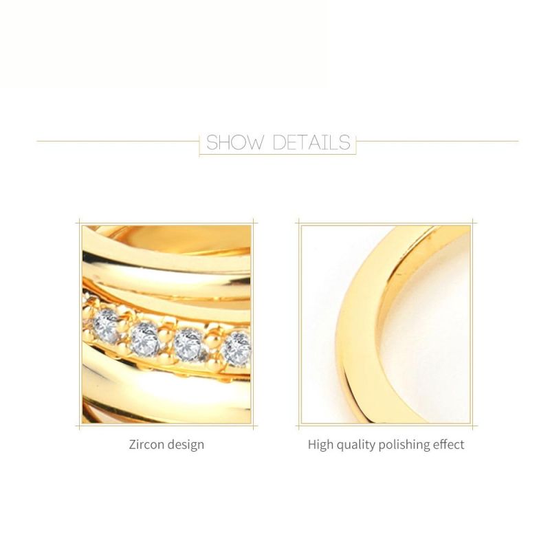 Elegant Jewelry for Women Four-in-One Ring Brass Free Rings