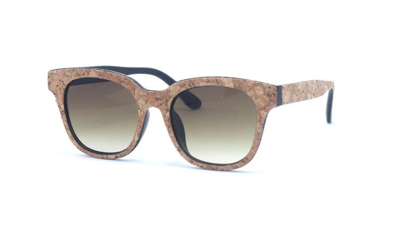 Unisex Marble Color Wooden Square Gradient Lens Fashionable Sunglasses