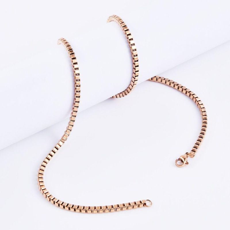 Manufacturer Wholesale Fashion Jewelry Accessories Stainless Steel Box Chain Necklace for Jewellery Making