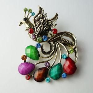 Garment Metal Animal Brooch with Stones on It (PLB0014)