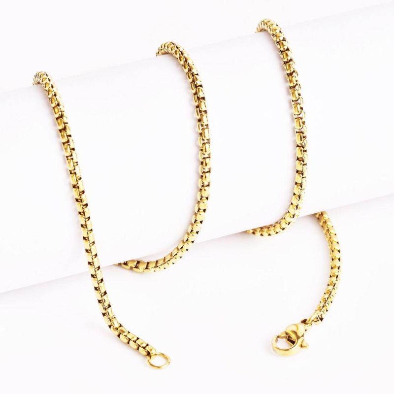 Hot Selling Fashion Jewellery Necklace Chain Box Square Belcher Chain jewelry for Layering Necklace Bracelet Design