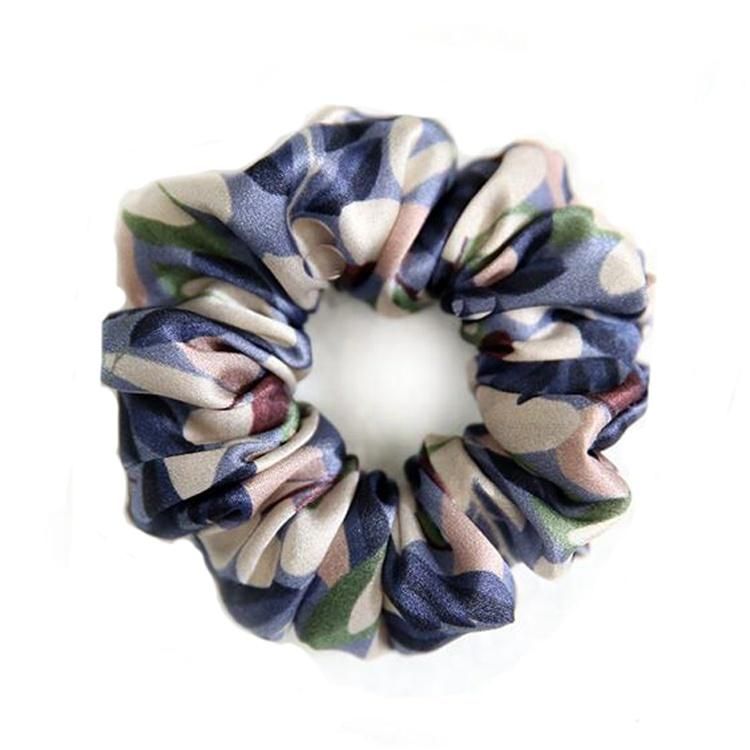 Custom Print Luxurious 100% Silk Hair Scrunchies for Women Fashion Hairbands