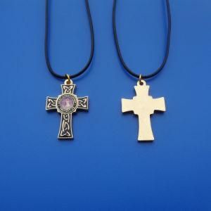 Saint Christopher Black Cross Leather Necklace Pendant Prayer Gift