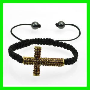 Sideways Cross Shamballa Bracelet