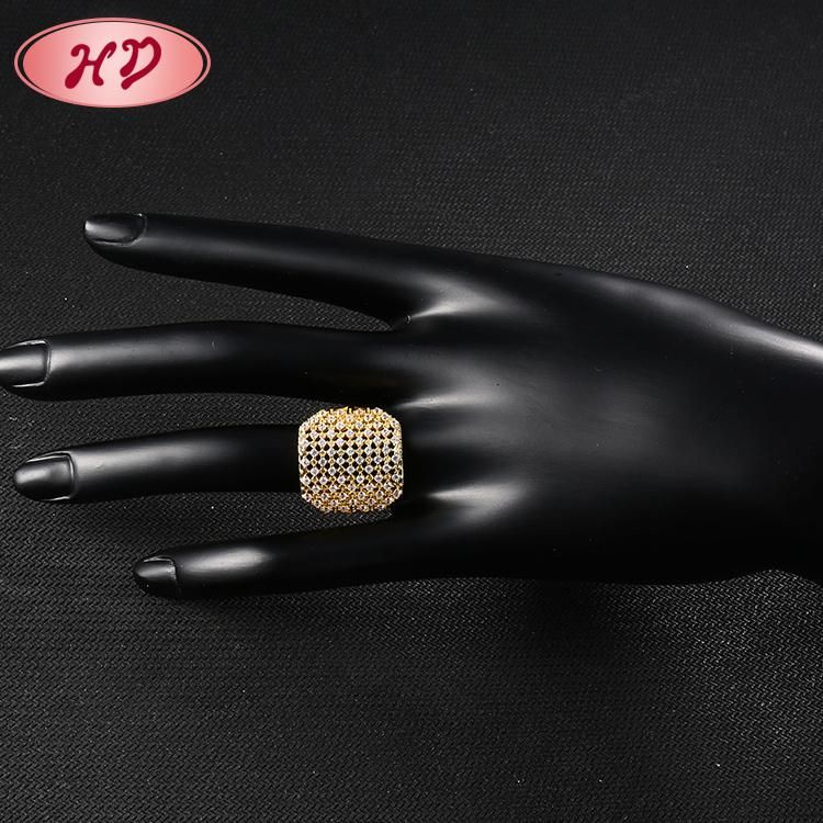 Fashion Women 18K Gold Plated Stainless Steel Silver Engagement Wedding Finger Rings Jewelry Design