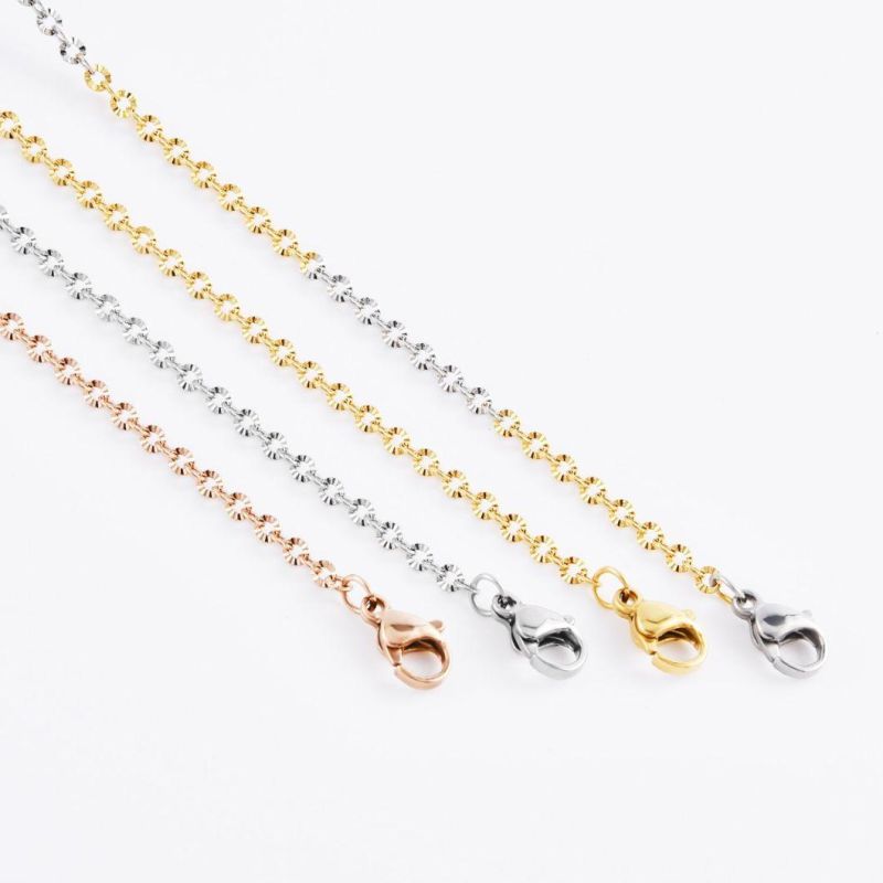 Stainless Steel Jewelry Cable Link Press Embossed Necklace Optical Glasses Jewelry for Glasses Decoration