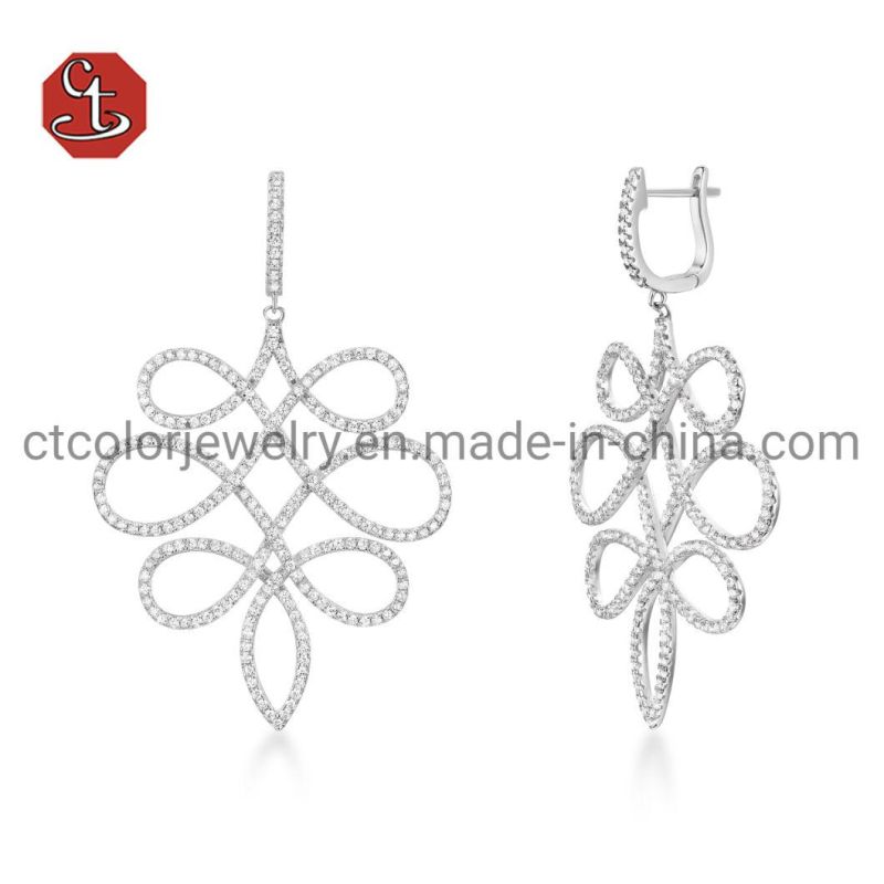 Fashion Women Jewelry Twisted Design Sterling 925 Silver Earring Fine Jewelry