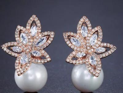 Wedding Jewelry, Wedding Earring, CZ Earring, Bridal Earring Jewelry, Bridesmaid Earring Jewelry, Pearl Earring
