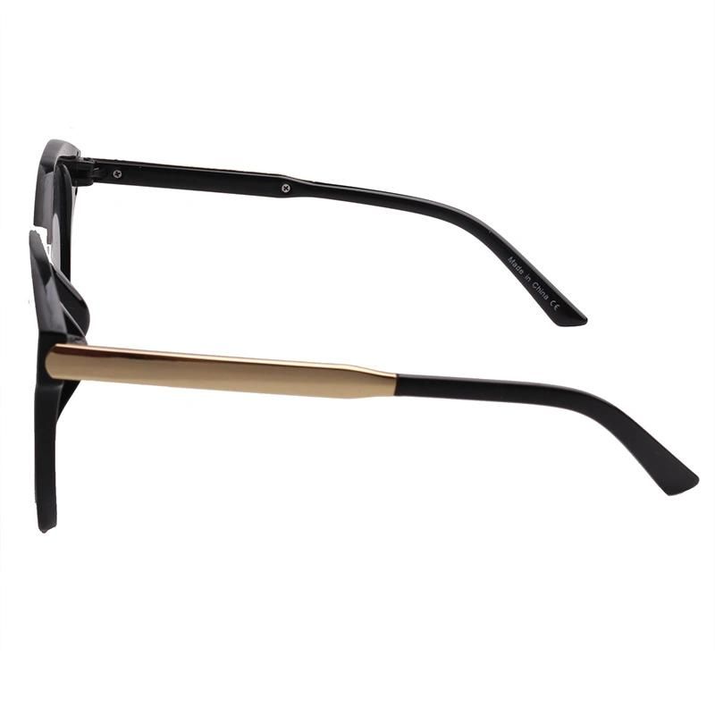 2020 Rectangle Black Metal Temple Fashion Sunglasses