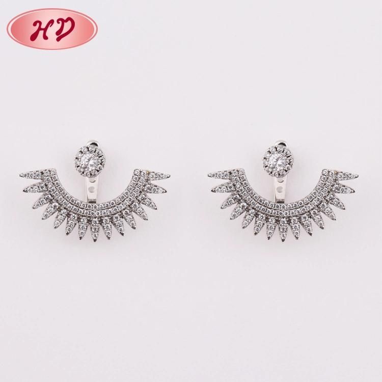 European Style Fashion Changeable 18K Gold Plated Cubic Zirconia CZ Earrings Stud for Women