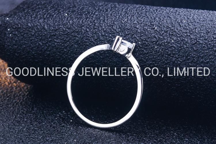 Minimalist Delicated Rhinestone Cubic Zircon Promise Heart Rings for Women