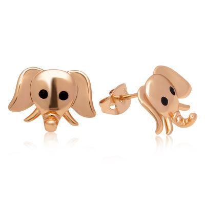High Quality Gold Plated Animal Elephant Piercing Earrings