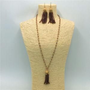 Fashion Crystal Beads Necklace with Pendant Alloy Earrings Jewelry Sets