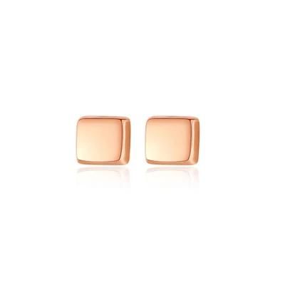 New Arrival 925 Silver Jewelry Gold Plated Square Ear Stud