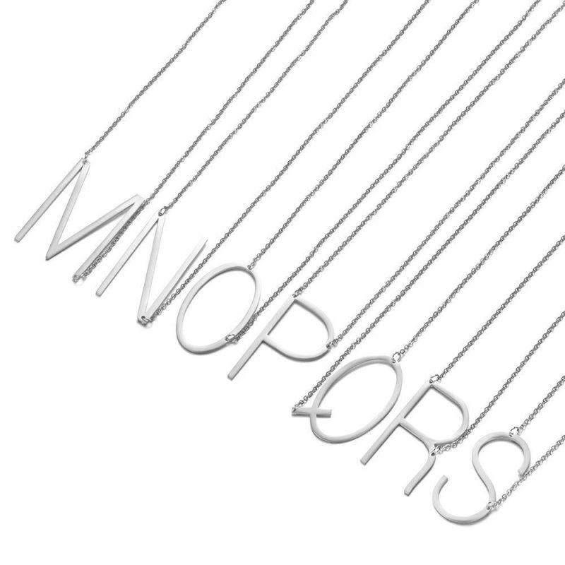 Manufacturer Customized Fashion Jewelry Letter Necklace High Quality Waterproof Non Fade Stainless Steel Jewelry Necklace with Letter Pendant