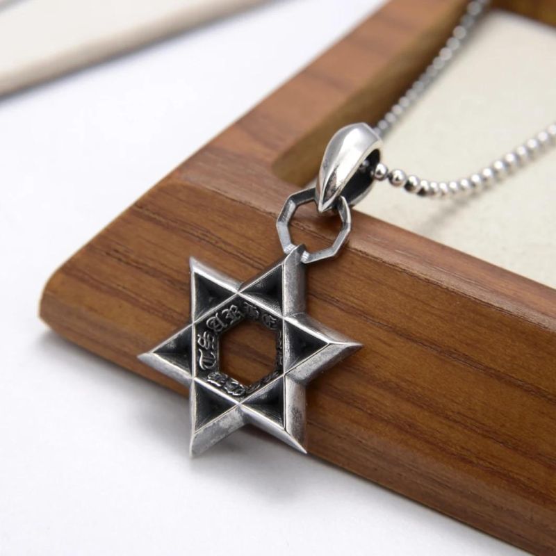 Hot Sale 925 Sterling Plain Silver Star Pendant Necklace