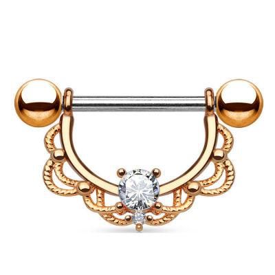 316L Surgical Stainless Steel Nipple Rings Tongue Rings Setting Opal or CZ Piercing Jewelry