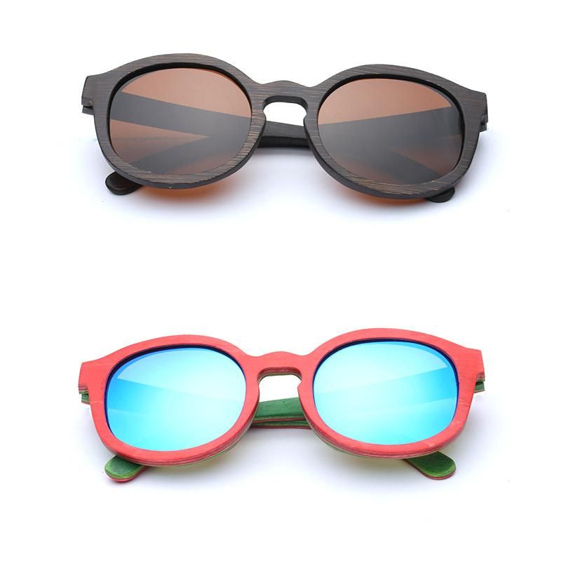 Ce Certificated Custom Polarized Skateboard Wooden Sunglasses