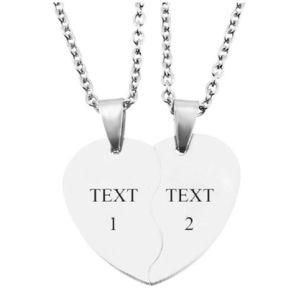 Bff Necklace for 2-Split Valentine Heart Necklace