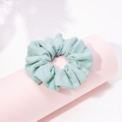 Pineapple Fiber Blue Ouchless Elastic Hair Band Scrunchies for Girls