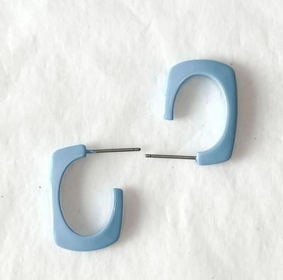 High Quality Coated Mini Square Stud in Blue Color for Women Fashion Jewelry Accessories Bijoux