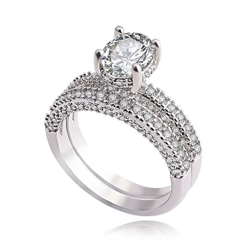 Women Fashion Cubic Zirconia Wedding Engagement Ring Fashion Jewelry