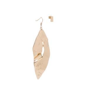 2018 Trendy Design Custom Jewelry Metal Leaf Fashion Statement Asymmetric Earrings for Women