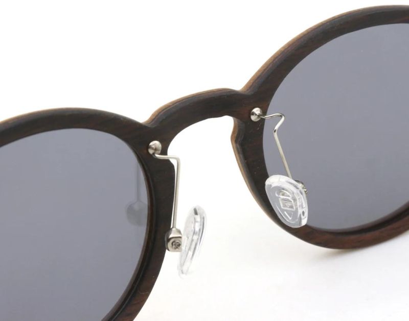 Fashion Double Color High Quality Wooden Sunglasses with Metal Temple