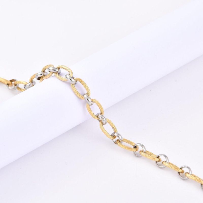 Fashion Jewelry Elegant Silver Gold Two-Tone Polished Jewelry Necklaces for Gift Party Stainless Steel Jewel Design