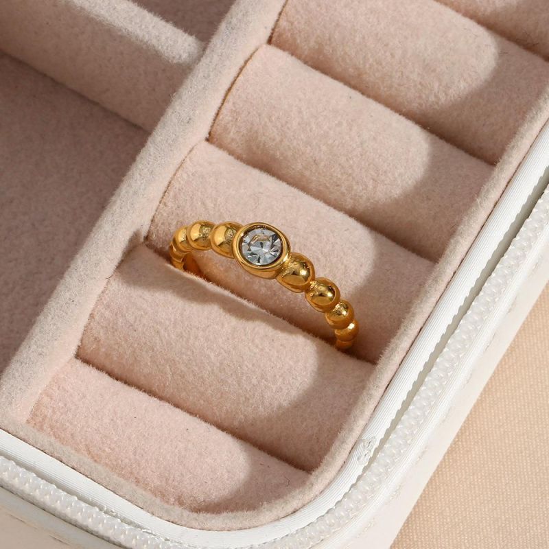 Manufacturer Custom Jewelry Non Tarnish 18K Gold Plated Stainless Steel Jewelry Ring Jewelry Gold Plated Ring