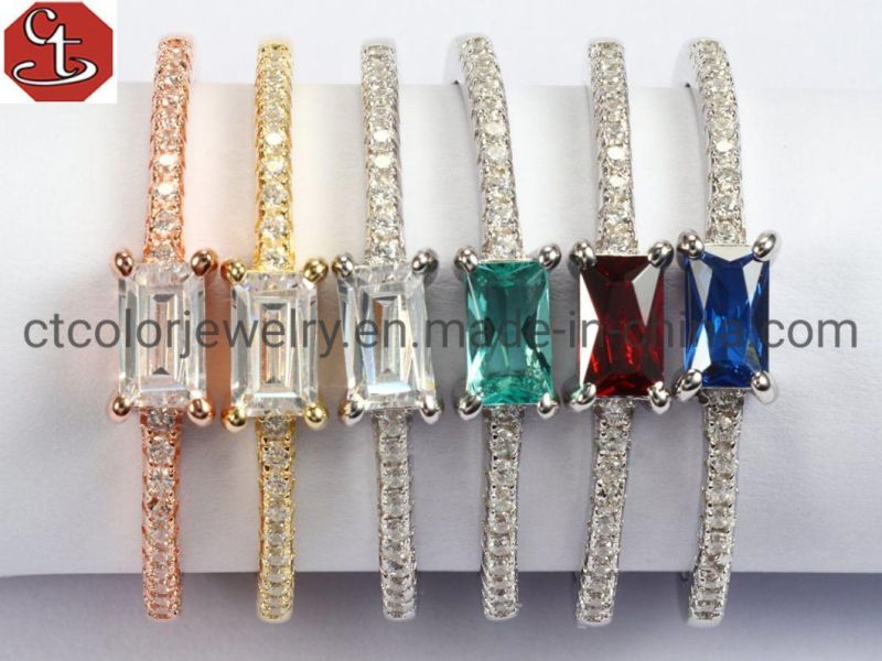 925 Silver 18K Gold Plated Ring with CZ Ring Fine Jewelry