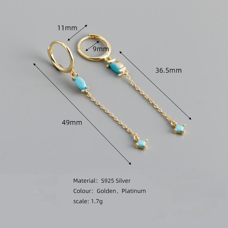 Fashion S925 Sterling Silver Jewelry Circle Tassel Hoop Earrings for Women