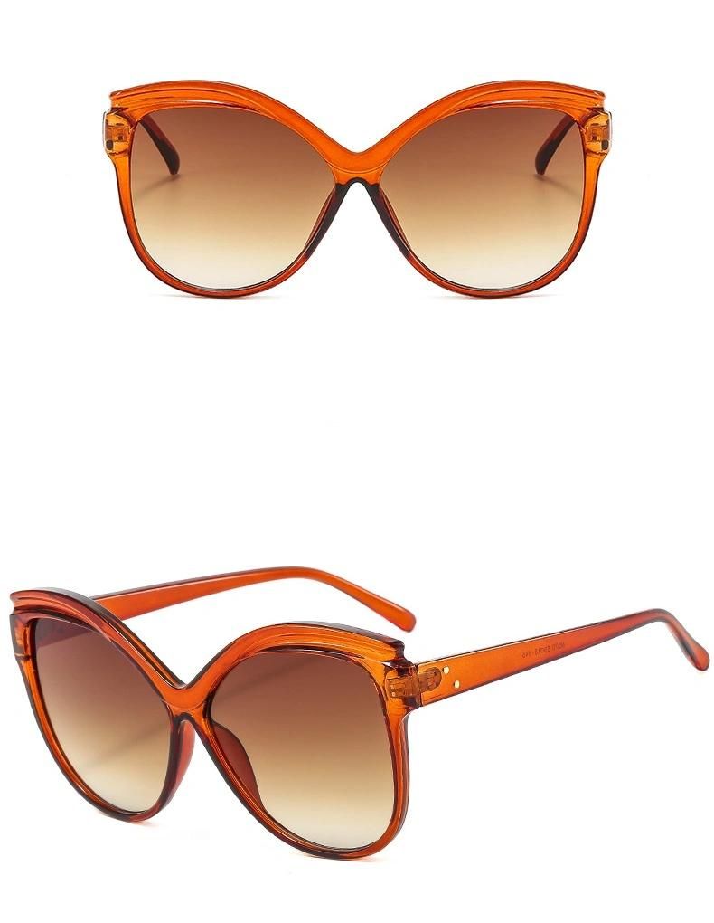 2022 New Large Frame Cat Eye Ladies Color Retro Sunglasses