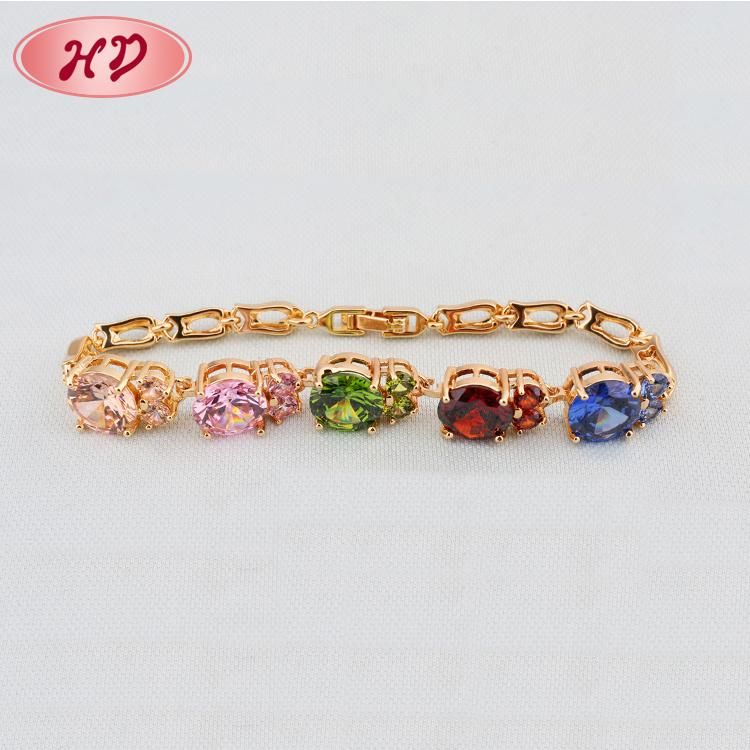 New Design 18K Gold Color Elegant CZ Diamond Fashion Jewelry Bracelet