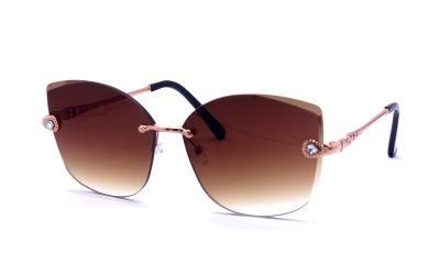 High End Fashion Remless Cat Ear Sun Eyeglasses