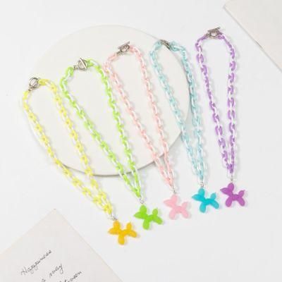 Wholesale Fashion Women Jewelry Color Cute Dog Pendant Necklace