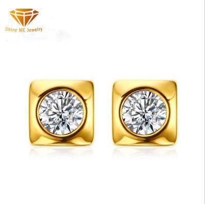 Fashion Jewelry Gold Plating Earring 6mm Stainless Steel Rhinestone Earrings Gold Jewelry Earrings Er1093