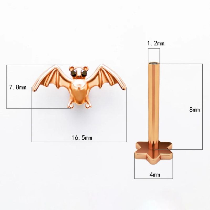 316L Surgical Steel European and American Exquisite Zircon Earrings Ear Cartilage Pin Lip Nail Piercing Jewelry