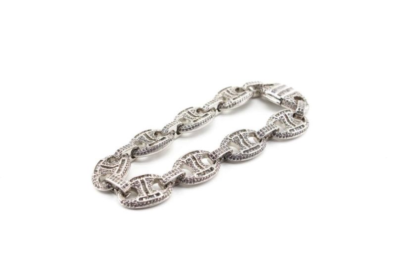 Coffee Bean Cuban Chain Bracelet Chunky Bangles