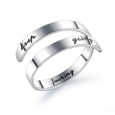 Stainless Steel Rings for Women Statement Spiral Wrap Twist Ring Encouragement Personalized Jewelry Birthday Gifts
