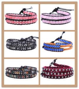 New Wrap Leather Jewelry Bracelet, Custom Handmade Wrap Bracelet, Fashion Beads Bracelet Jewelry (3293)