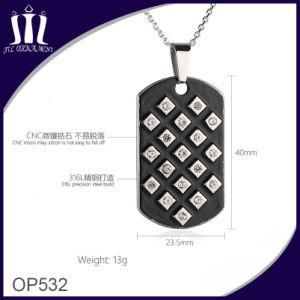Black Oil Enamel 316L Stainless Steel Tag Pendant