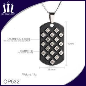 Black Oil Enamel 316L Stainless Steel Tag Pendant