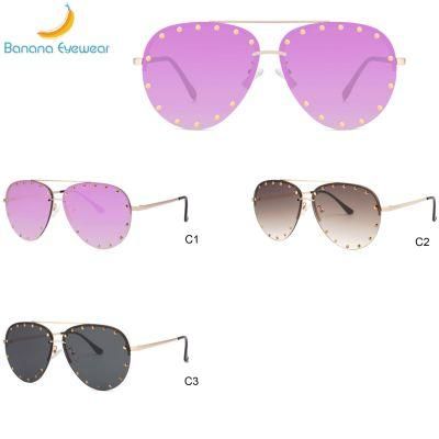 Retro Vintage Rivet Women Sunglasses Low MOQ Ready Goods