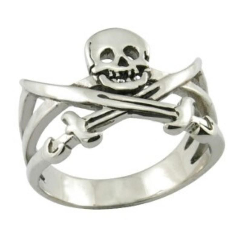 Skeleton Skull Mens 316 Stainless Steel Ring