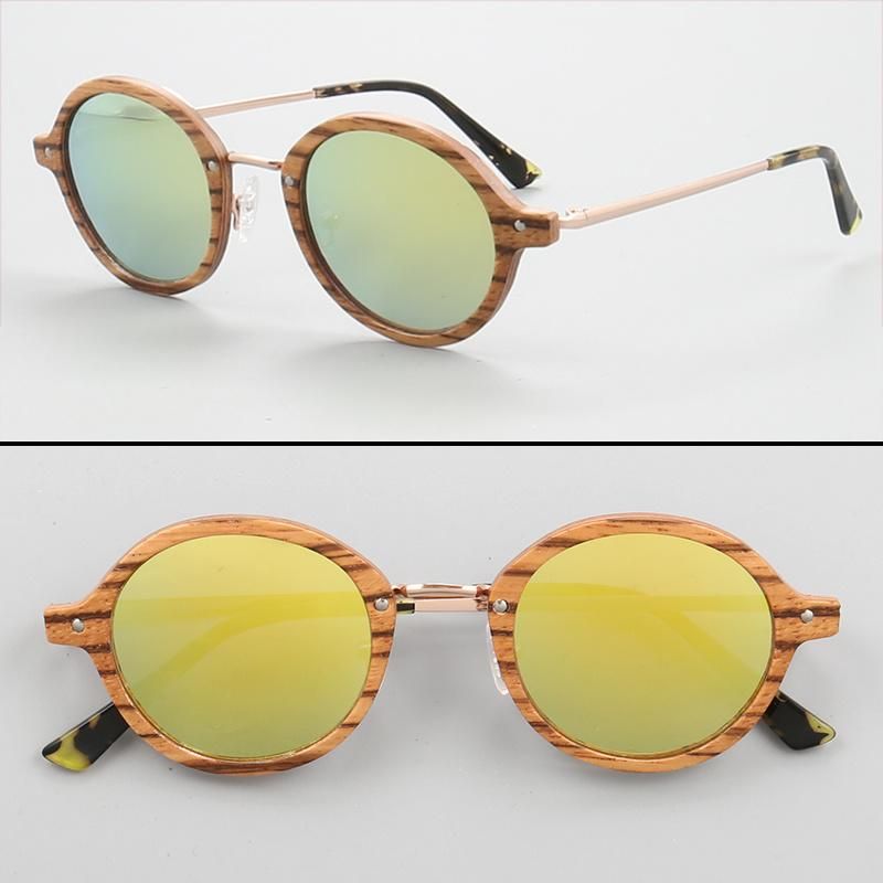 Wood Wooden Sunglasses with Mirror Lens New Model