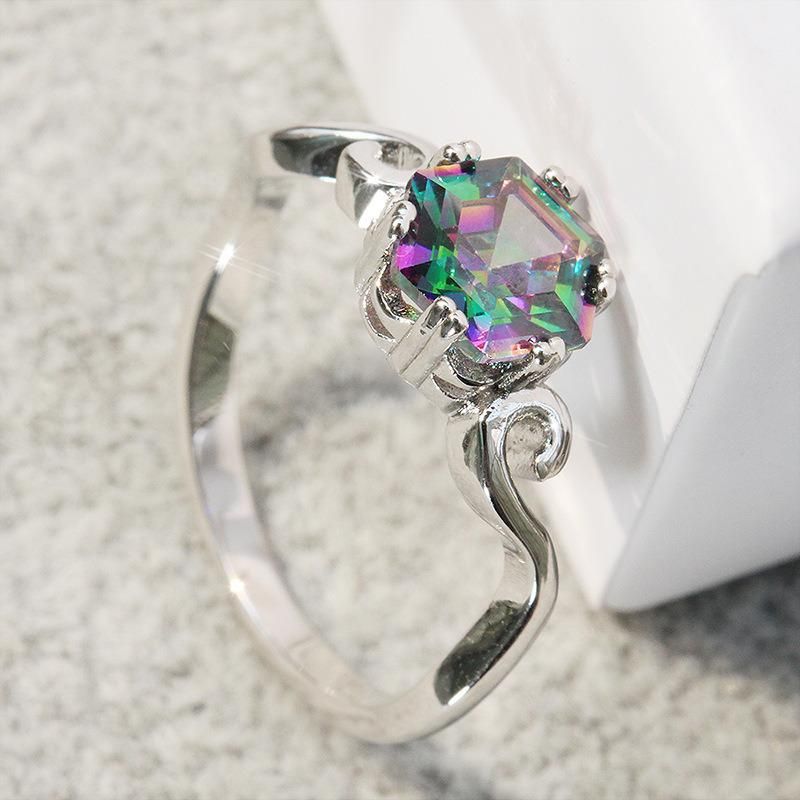 Fashion Seven Colored Gemstone Zircon Ring