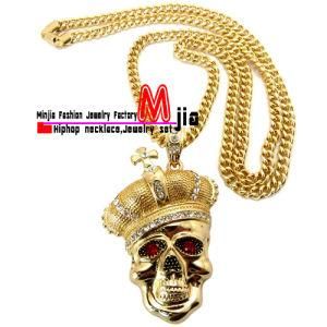New Iced out Skull King Pendant Necklace (cp68)