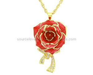 Fashion 24k Gold Plated Red Necklace (XL034)