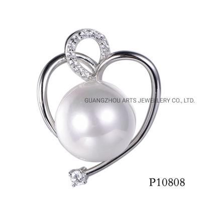 Heart Shaped Silver with Pearl Fashion Pendant